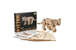 Drewniana figurka Kotek - mechaniczne puzzle 3d