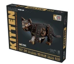 Drewniana figurka Kotek Czarny- mechaniczne puzzle 3d