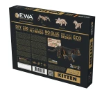 Drewniana figurka Kotek Czarny- mechaniczne puzzle 3d