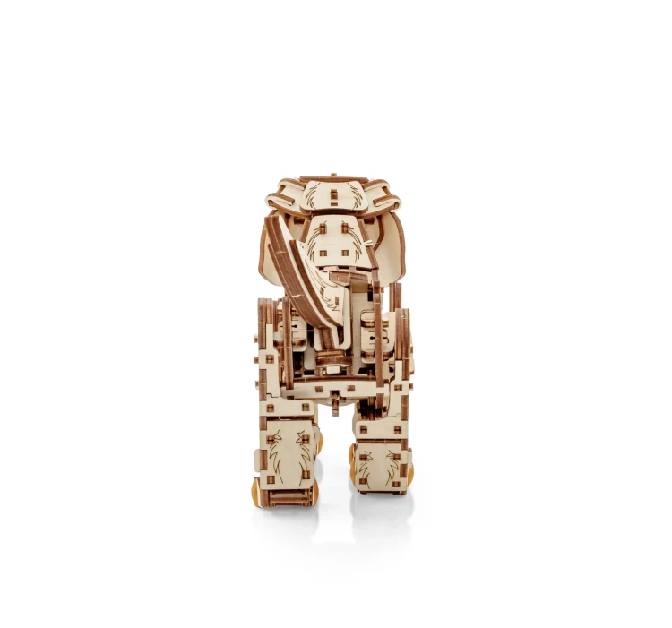 Drewniana figurka Szczeniak- mechaniczne puzzle 3d