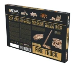 Wóz strażacki - drewniane, mechaniczne puzzle 3D