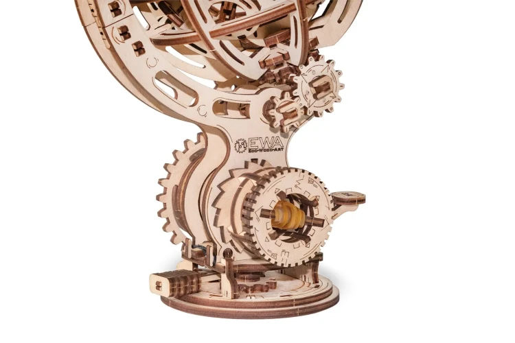 Ruchomy globus - drewniane, mechaniczne puzzle 3D