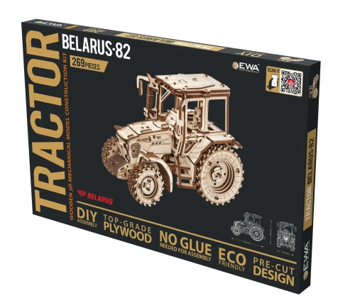 Traktor BELARUS-82- drewniane, mechaniczne puzzle 3D
