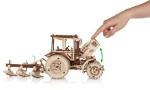 Traktor BELARUS-82.3 z pługiem- drewniane, mechaniczne puzzle 3D