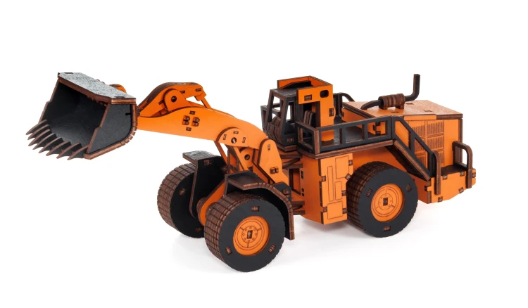 Drewniany model ladowarki 230 el. ładowarka do składania 3d zabawka techniczna dla dzieci