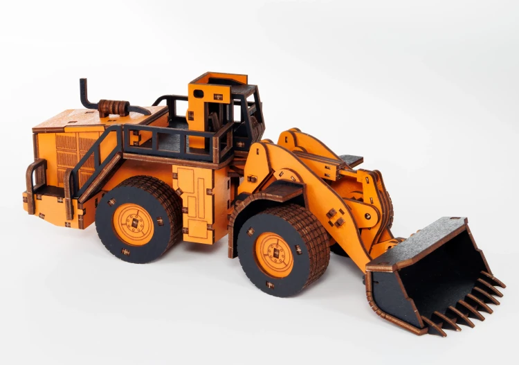 Drewniany model ladowarki 230 el. ładowarka do składania 3d zabawka techniczna dla dzieci