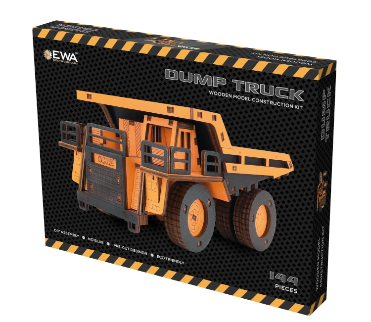 Drewniany model wywrotki 144 el. wywrotka do składania puzzle 3d