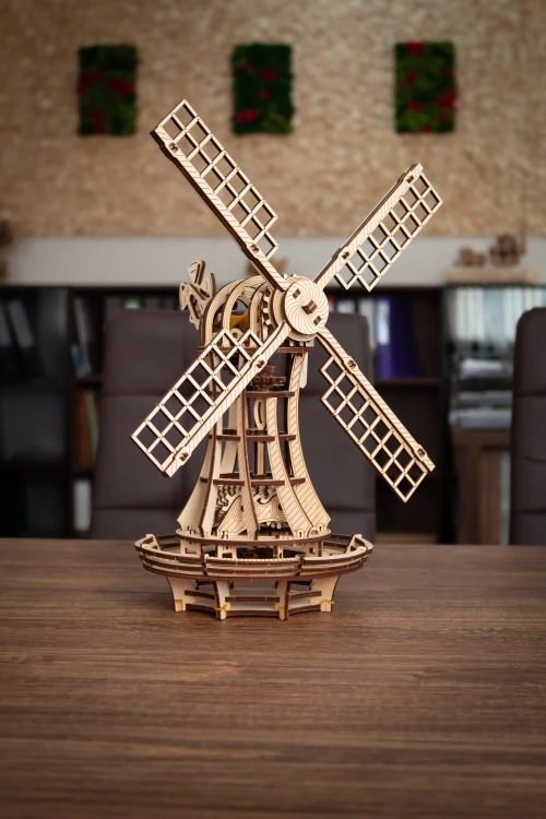 Drewniany model wiatraka 227 el. zestaw do składania puzzle 3d