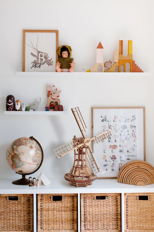 Drewniany model wiatraka 227 el. zestaw do składania puzzle 3d