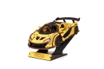 Samochód wyścigowy Racing Car Yellow- ruchome, drewniane, mechaniczne puzzle 3D