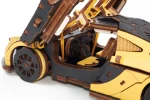 Samochód wyścigowy Racing Car Yellow- ruchome, drewniane, mechaniczne puzzle 3D