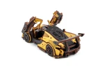 Samochód wyścigowy Racing Car Yellow- ruchome, drewniane, mechaniczne puzzle 3D