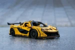 Samochód wyścigowy Racing Car Yellow- ruchome, drewniane, mechaniczne puzzle 3D