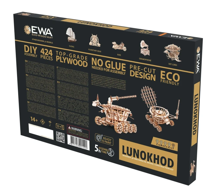 Łazik księżycowy Łunochod - mechaniczne puzzle 3d