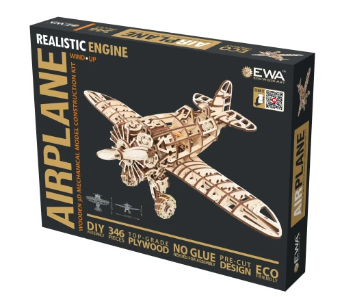 Drewniany model samolotu 346 el. drewniane puzzle 3d