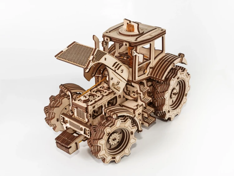 Traktor - drewniane, mechaniczne puzzle 3D