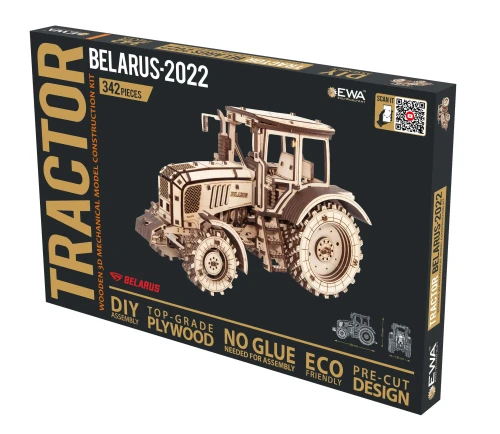 Traktor BELARUS-2022- drewniane, mechaniczne puzzle 3D