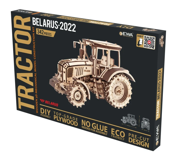 Traktor BELARUS-2022- drewniane, mechaniczne puzzle 3D