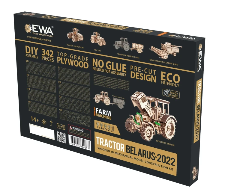 Traktor BELARUS-2022- drewniane, mechaniczne puzzle 3D