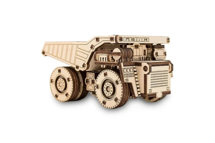 Wywrotka BELAZ Mini - drewniane, mechaniczne puzzle 3D
