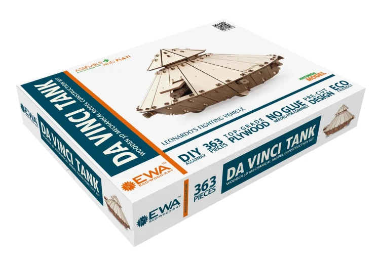 Czołg Leonarda da Vinci - drewniane, mechaniczne puzzle 3D