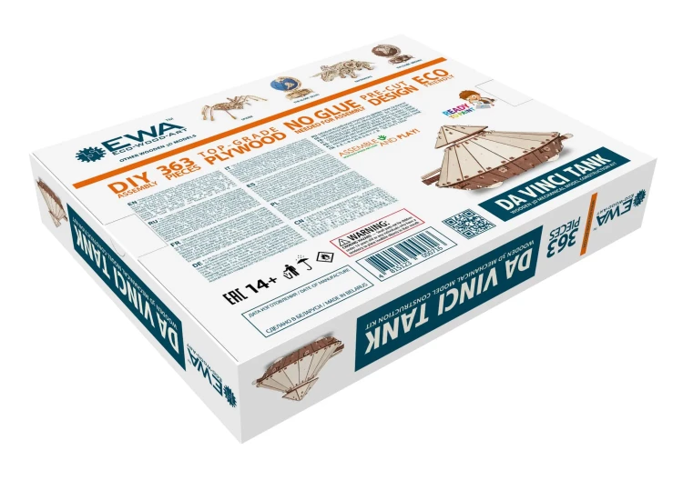 Czołg Leonarda da Vinci - drewniane, mechaniczne puzzle 3D