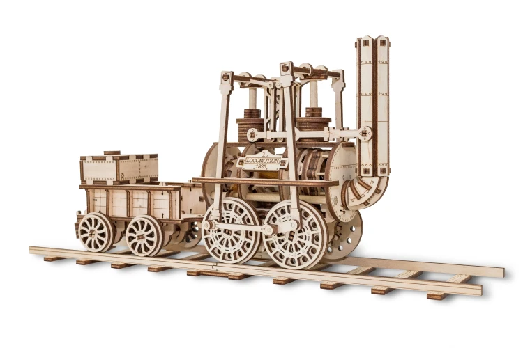 Model kolejki Locomotion - drewniane mechaniczne puzzle 3D