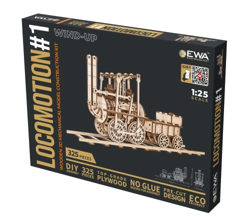 Model kolejki Locomotion - drewniane mechaniczne puzzle 3D