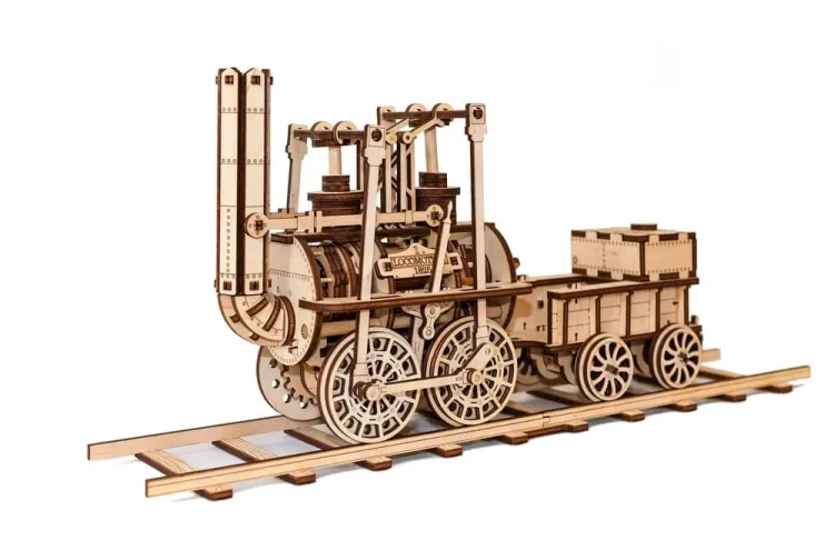 Model kolejki Locomotion - drewniane mechaniczne puzzle 3D