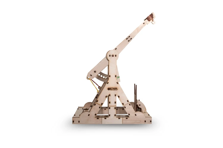 Model katapulty - drewniane mechaniczne puzzle 3D