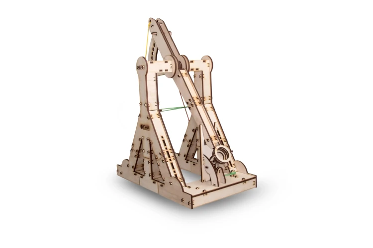 Model katapulty - drewniane mechaniczne puzzle 3D