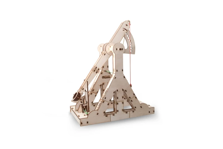 Model katapulty - drewniane mechaniczne puzzle 3D