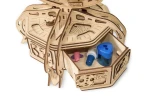 Globus - drewniane, mechaniczne puzzle 3D