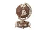 Globus - drewniane, mechaniczne puzzle 3D