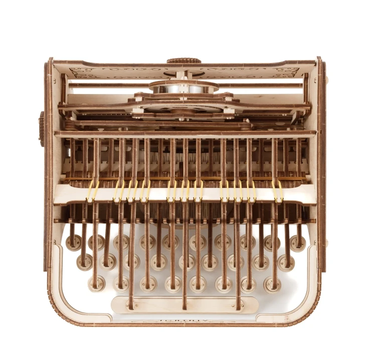 Maszyna do pisania - drewniane, mechaniczne puzzle 3D