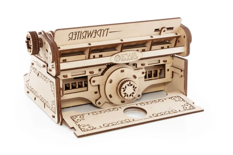 Maszyna do pisania - drewniane, mechaniczne puzzle 3D