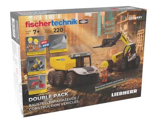 Klocki konstrukcyjne - zestaw dwóch pojazdów budowlanych Liebherr - dla dzieci od lat 7